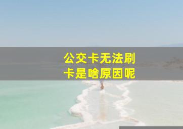 公交卡无法刷卡是啥原因呢