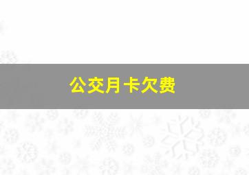 公交月卡欠费