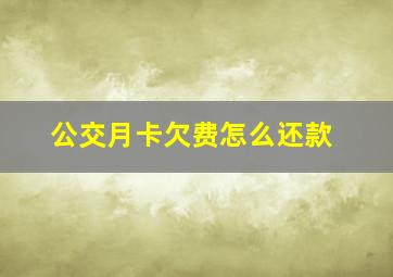 公交月卡欠费怎么还款