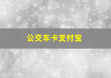 公交车卡支付宝