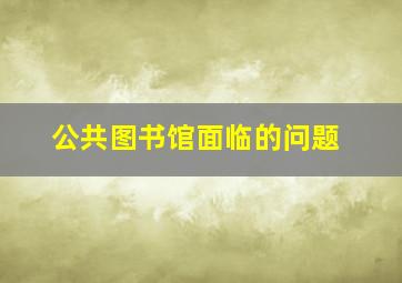 公共图书馆面临的问题