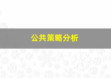 公共策略分析