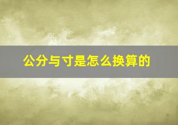 公分与寸是怎么换算的