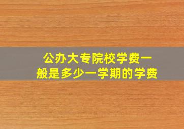 公办大专院校学费一般是多少一学期的学费