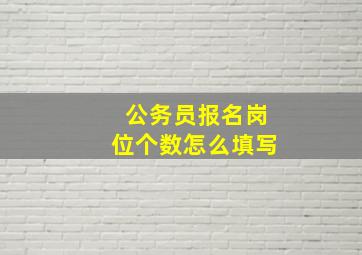 公务员报名岗位个数怎么填写