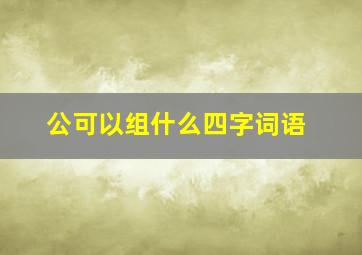 公可以组什么四字词语