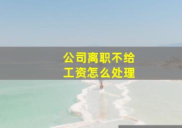 公司离职不给工资怎么处理