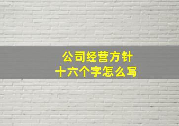 公司经营方针十六个字怎么写