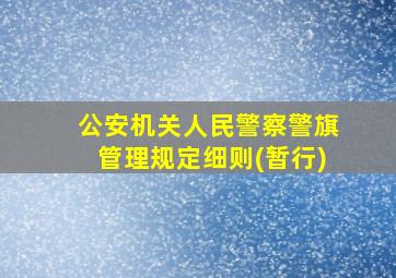 公安机关人民警察警旗管理规定细则(暂行)