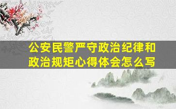 公安民警严守政治纪律和政治规矩心得体会怎么写