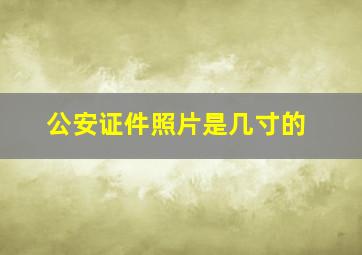 公安证件照片是几寸的