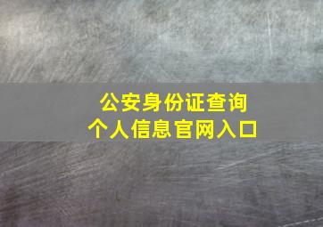 公安身份证查询个人信息官网入口