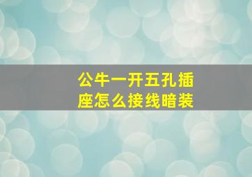 公牛一开五孔插座怎么接线暗装