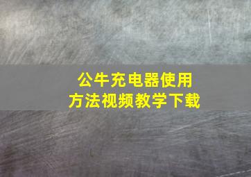 公牛充电器使用方法视频教学下载