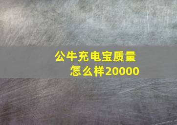 公牛充电宝质量怎么样20000