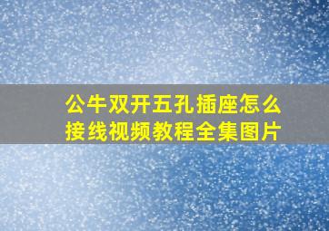 公牛双开五孔插座怎么接线视频教程全集图片