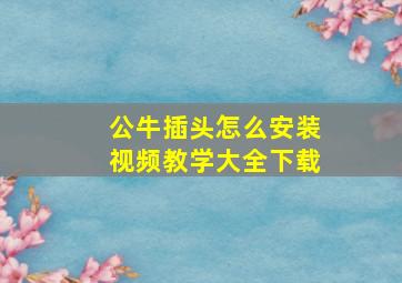 公牛插头怎么安装视频教学大全下载