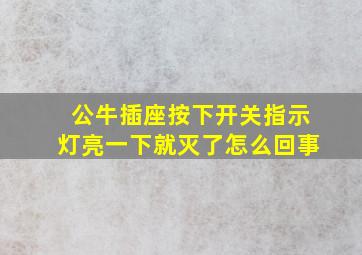 公牛插座按下开关指示灯亮一下就灭了怎么回事