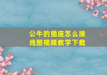 公牛的插座怎么接线图视频教学下载