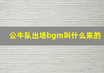 公牛队出场bgm叫什么来的