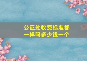 公证处收费标准都一样吗多少钱一个