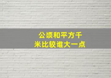 公顷和平方千米比较谁大一点