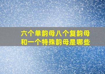 六个单韵母八个复韵母和一个特殊韵母是哪些