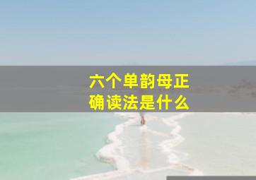 六个单韵母正确读法是什么