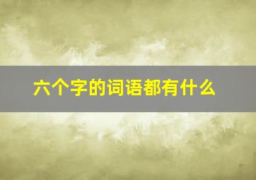 六个字的词语都有什么