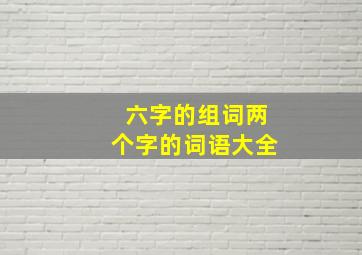 六字的组词两个字的词语大全