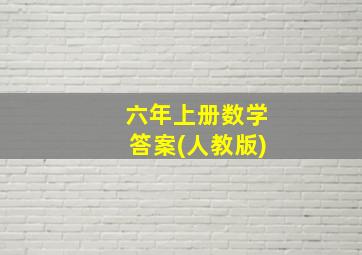 六年上册数学答案(人教版)