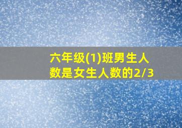 六年级(1)班男生人数是女生人数的2/3