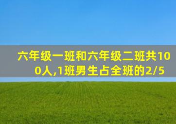 六年级一班和六年级二班共100人,1班男生占全班的2/5