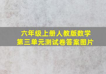 六年级上册人教版数学第三单元测试卷答案图片