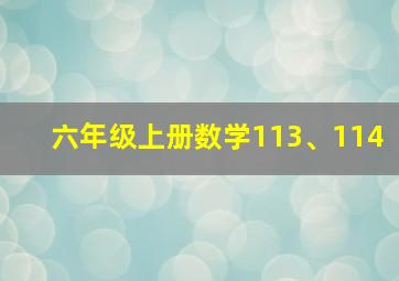 六年级上册数学113、114