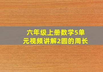 六年级上册数学5单元视频讲解2圆的周长