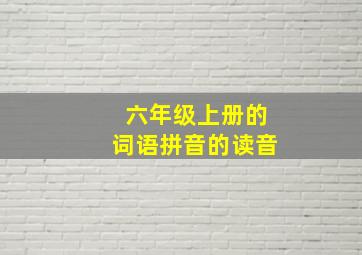 六年级上册的词语拼音的读音