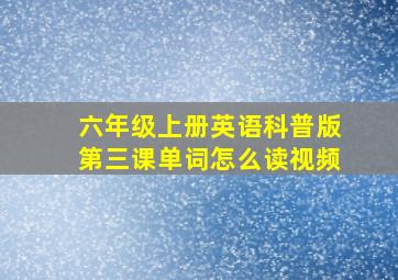 六年级上册英语科普版第三课单词怎么读视频