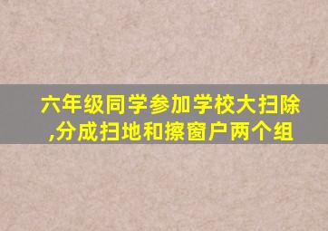 六年级同学参加学校大扫除,分成扫地和擦窗户两个组