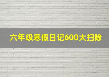 六年级寒假日记600大扫除