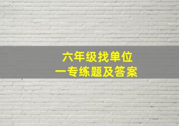 六年级找单位一专练题及答案