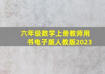 六年级数学上册教师用书电子版人教版2023