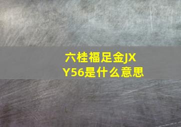 六桂福足金JXY56是什么意思