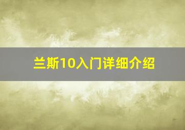 兰斯10入门详细介绍