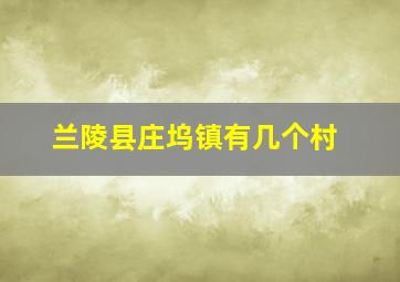 兰陵县庄坞镇有几个村