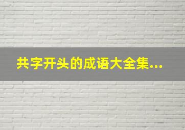 共字开头的成语大全集...