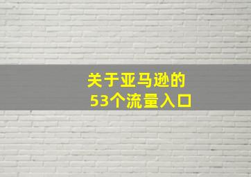 关于亚马逊的53个流量入口