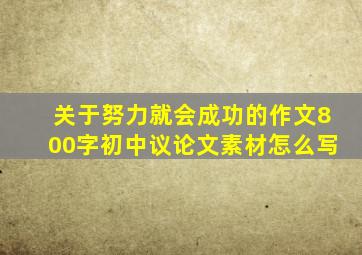 关于努力就会成功的作文800字初中议论文素材怎么写