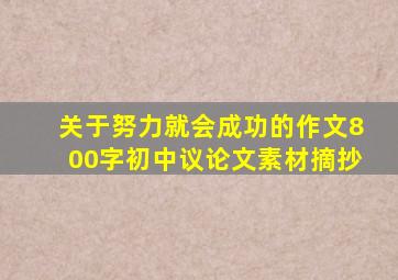 关于努力就会成功的作文800字初中议论文素材摘抄