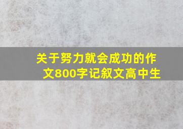 关于努力就会成功的作文800字记叙文高中生